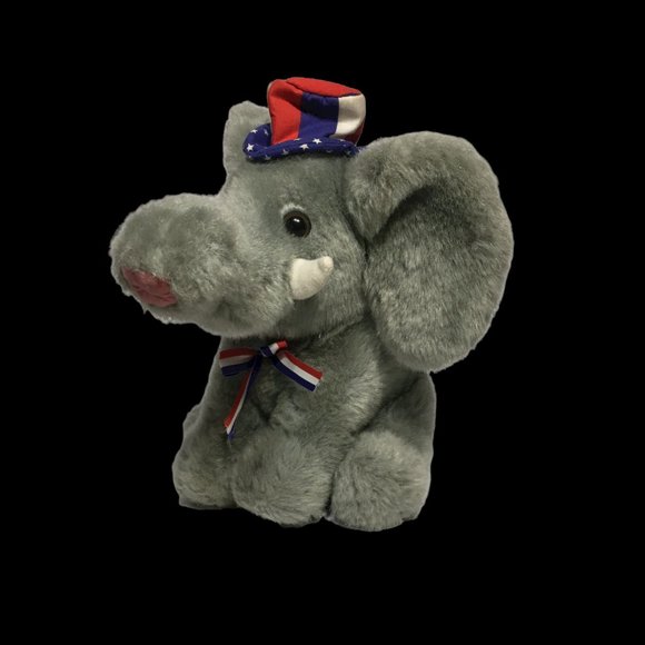 Gibson Greetings Elephant Plush Republican Election Vintage 1996 Gray Souvenir - Picture 9 of 9